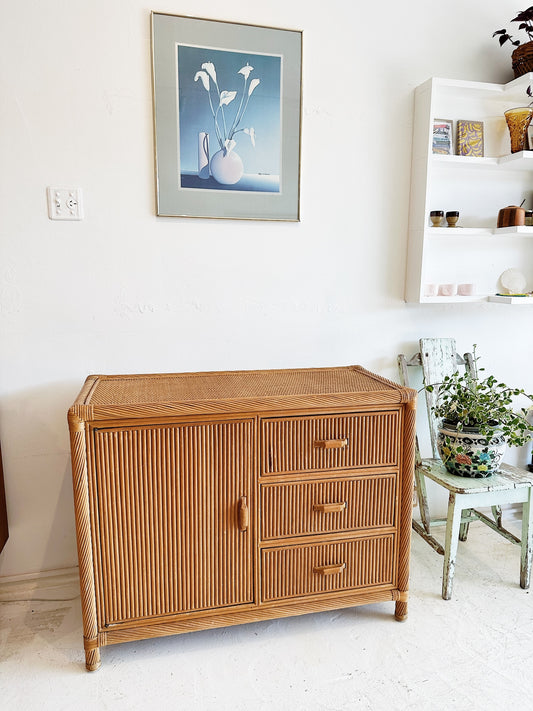 70s Vintage Rattan Bar / Sideboard