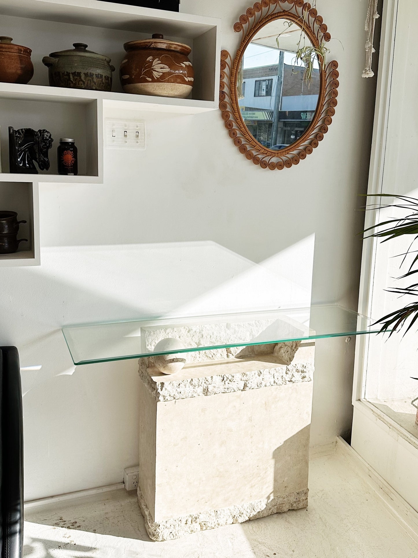 Vintage Travertine Hall Table