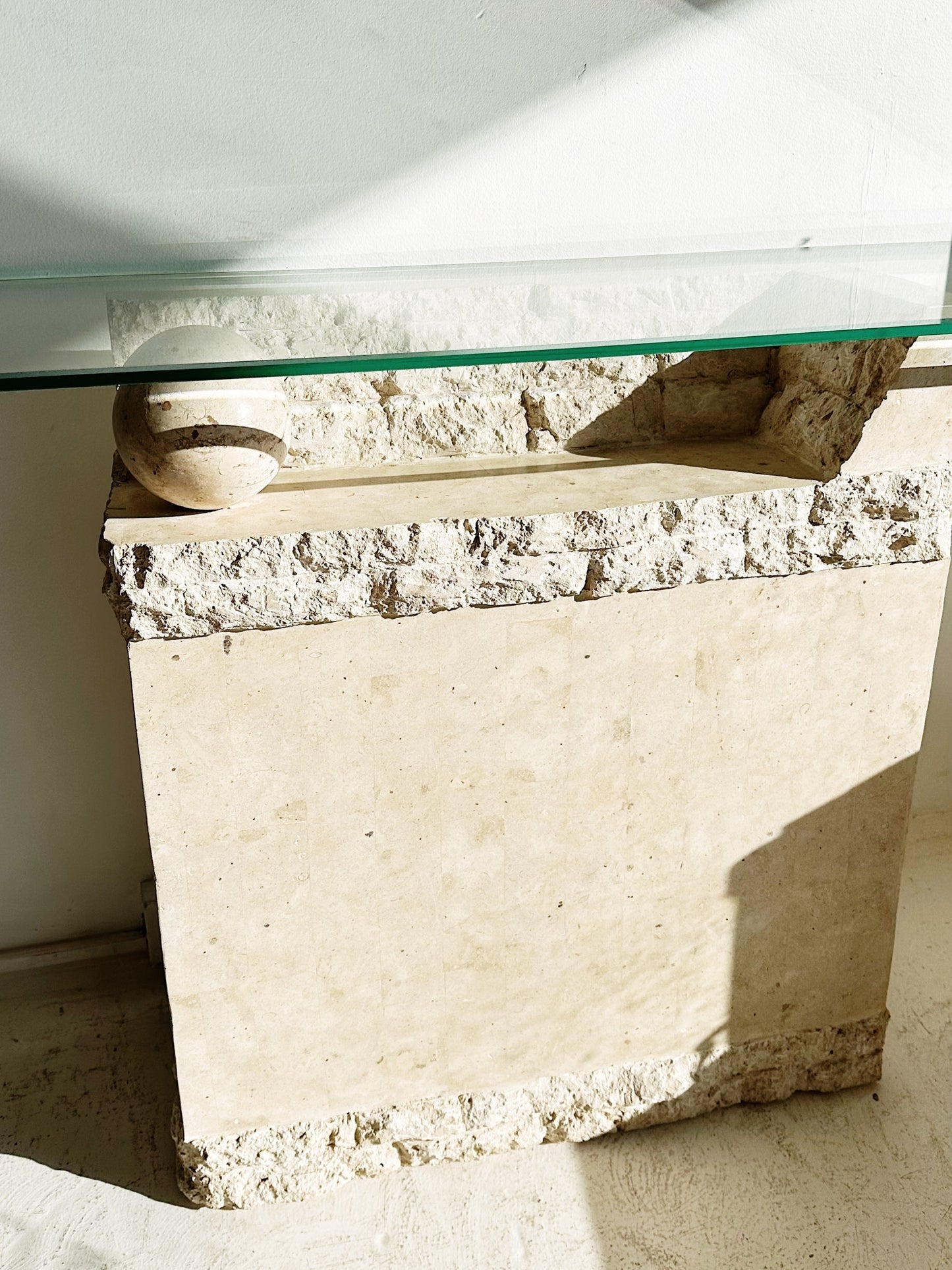 Vintage Travertine Hall Table