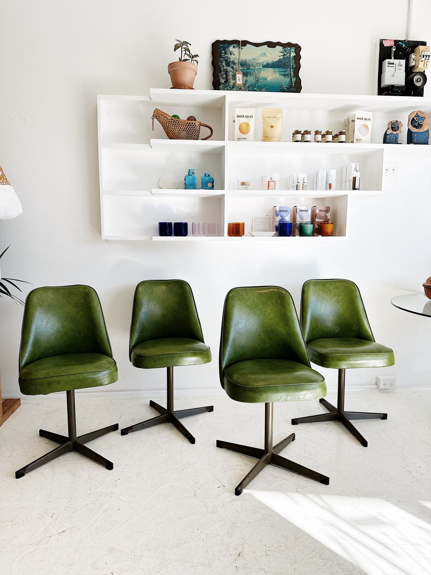 Vintage Vinyl Swivel Chairs (4 Available)