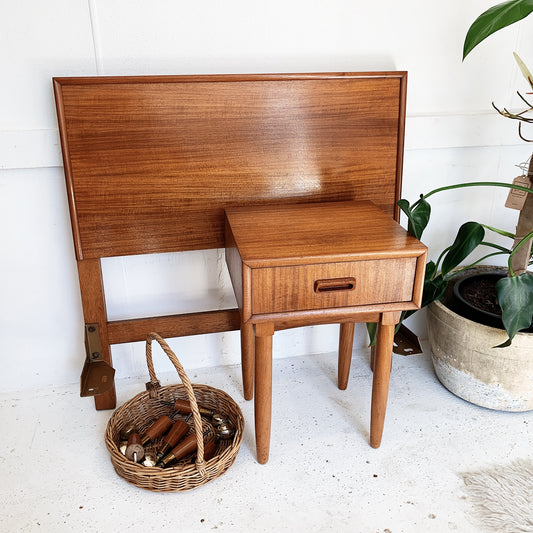 Mid-Century Modern Teak Bed Head