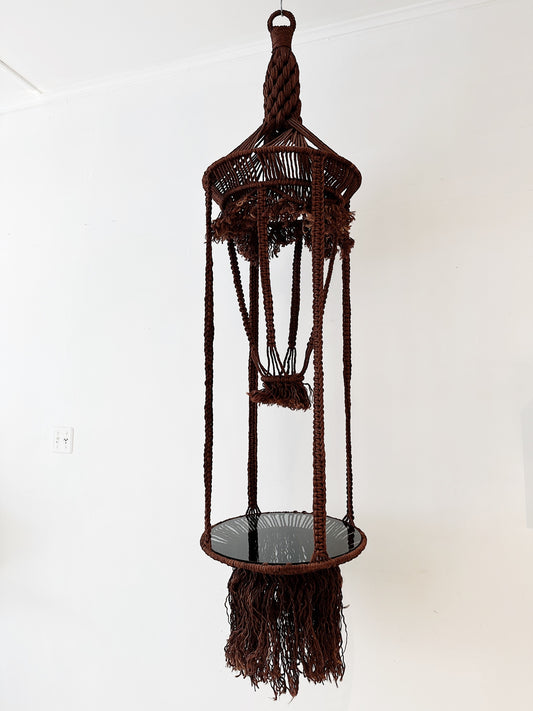 70s Vintage Handmade Mega Macrame Plant Hanger