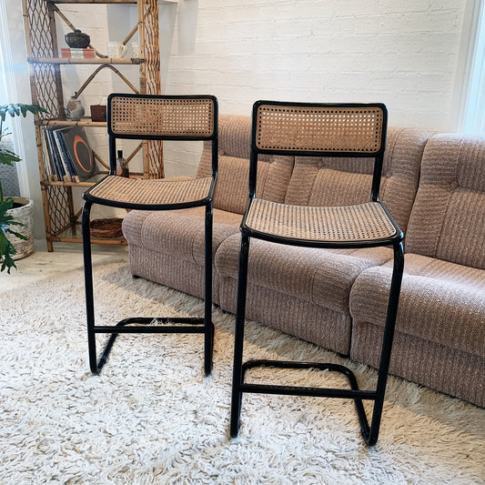 70s Vintage Marcel Breuer Cesca High Stools, Made In Italy, Tiki La La Vintage Boutique, Ettalong NSW, Front view.