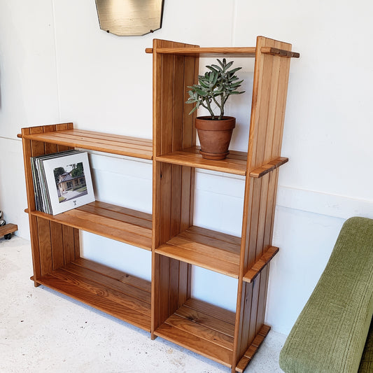 80s Vintage Pine Slatted Cubes