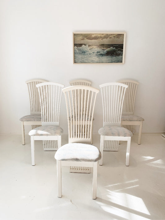 80s Vintage Shell-back Dining Chairs (2 white available)