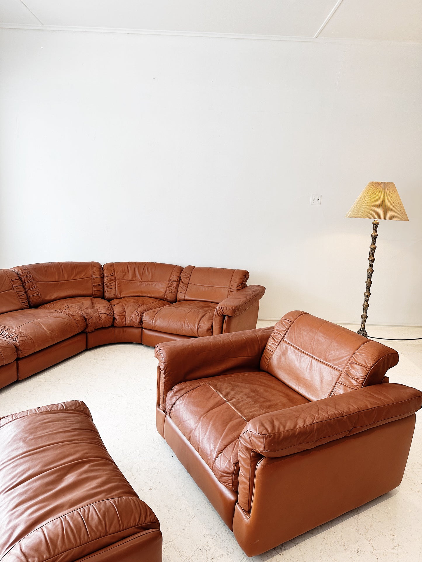 Vintage Gimson Slater Leather Modular Sofa & Armchair Set