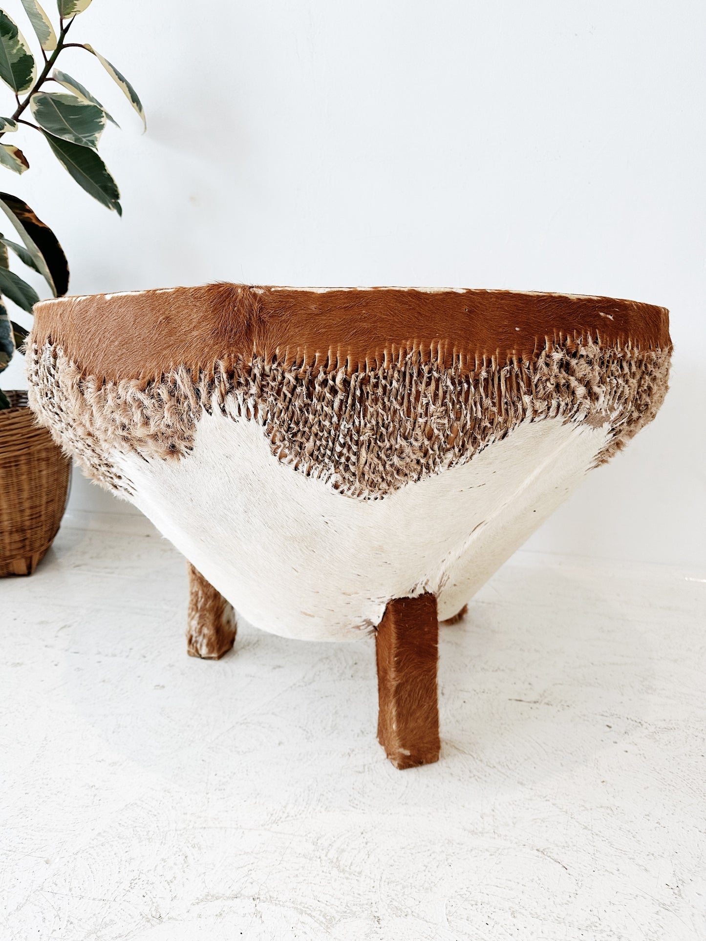 African Drum Cowhide Coffee / Side Table