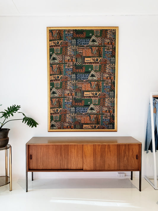 Africana Repeating Pattern Gilt-Framed Textile Print