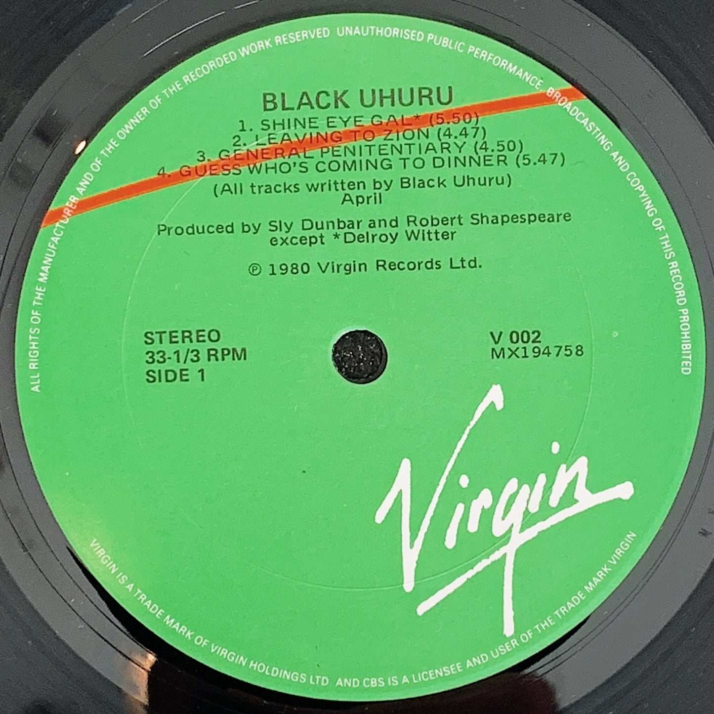 Black Uhuru / Black Uhuru LP