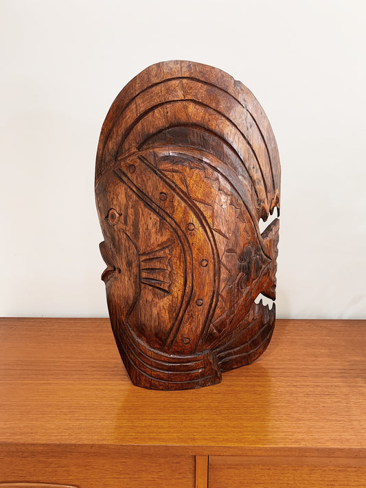 Hand-carved Folk Art Coral Reef Fish Sculpture