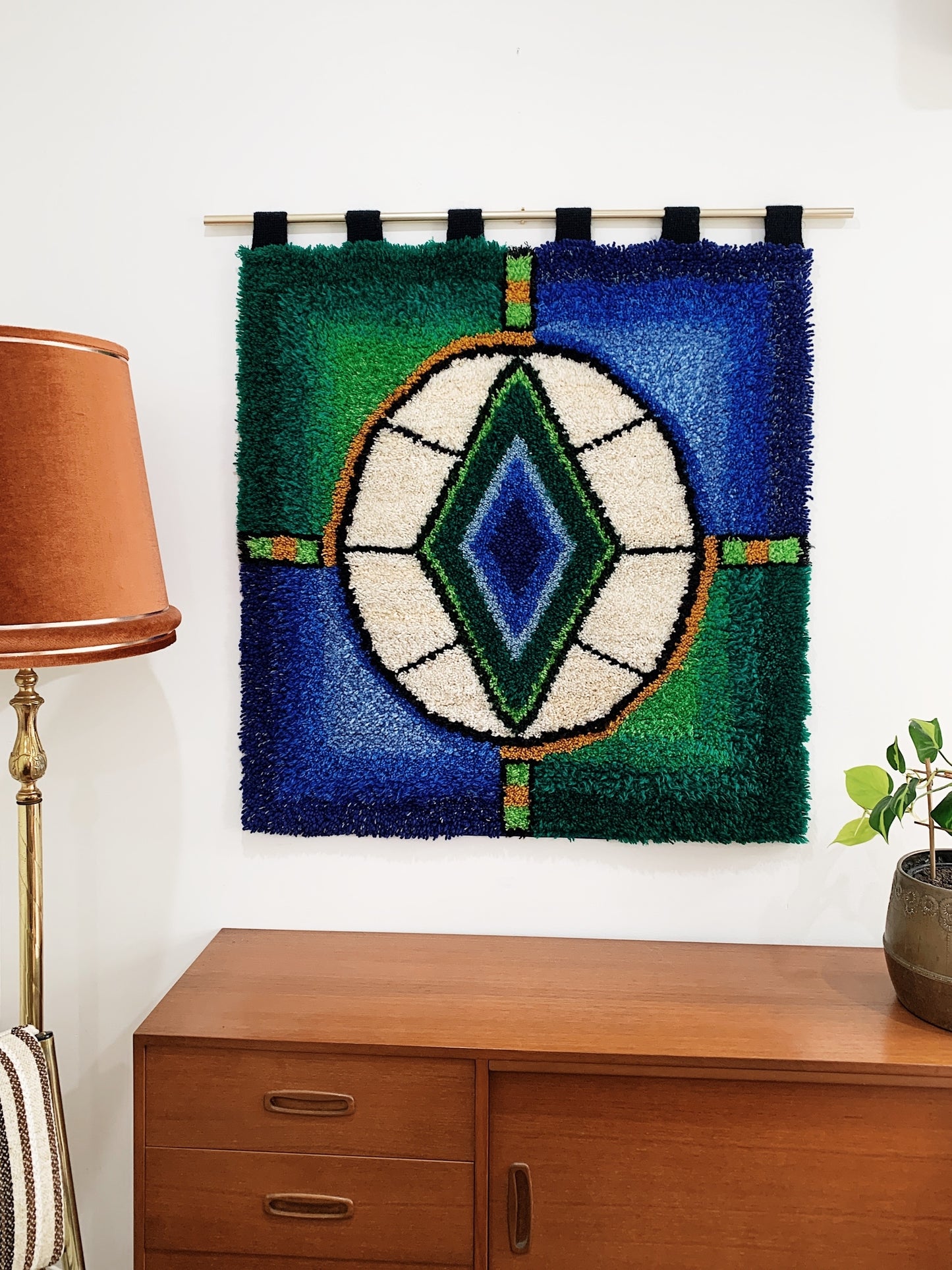 Handmade Rya Style Woollen Wall Hanging Tapestry