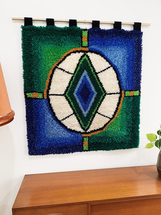 Handmade Rya Style Woollen Wall Hanging Tapestry