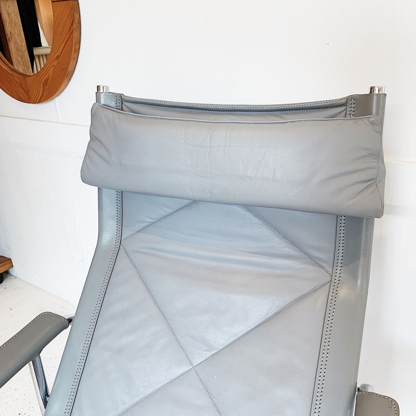 Hans Eichenberger Pewter Grey Lounge Chair and Ottoman