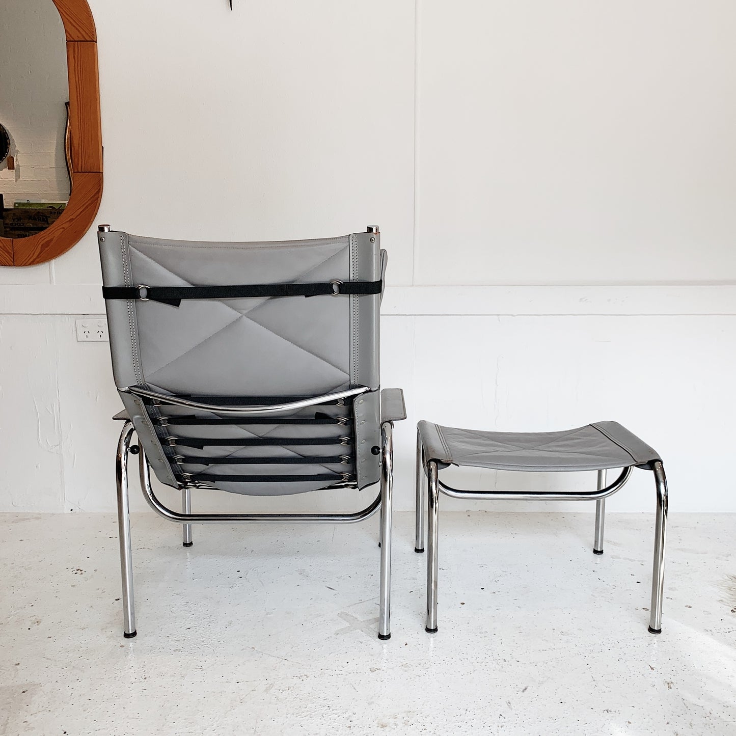 Hans Eichenberger Pewter Grey Lounge Chair and Ottoman