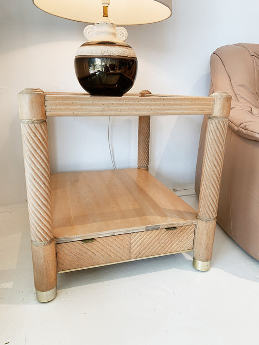 Hollywood Regency Shell Rope Design Side Table