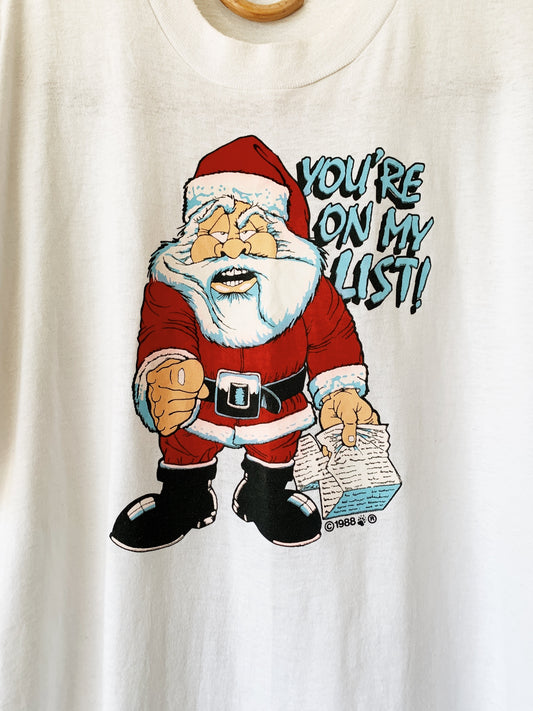 Vintage You're On My List! Santa Tee