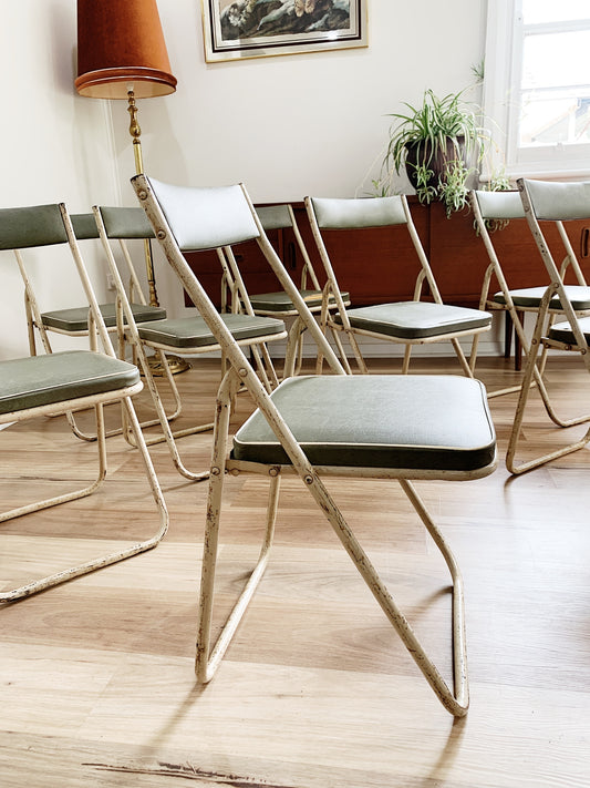 Japanese Mid Century Industrial Sankei Folding Chairs (each)