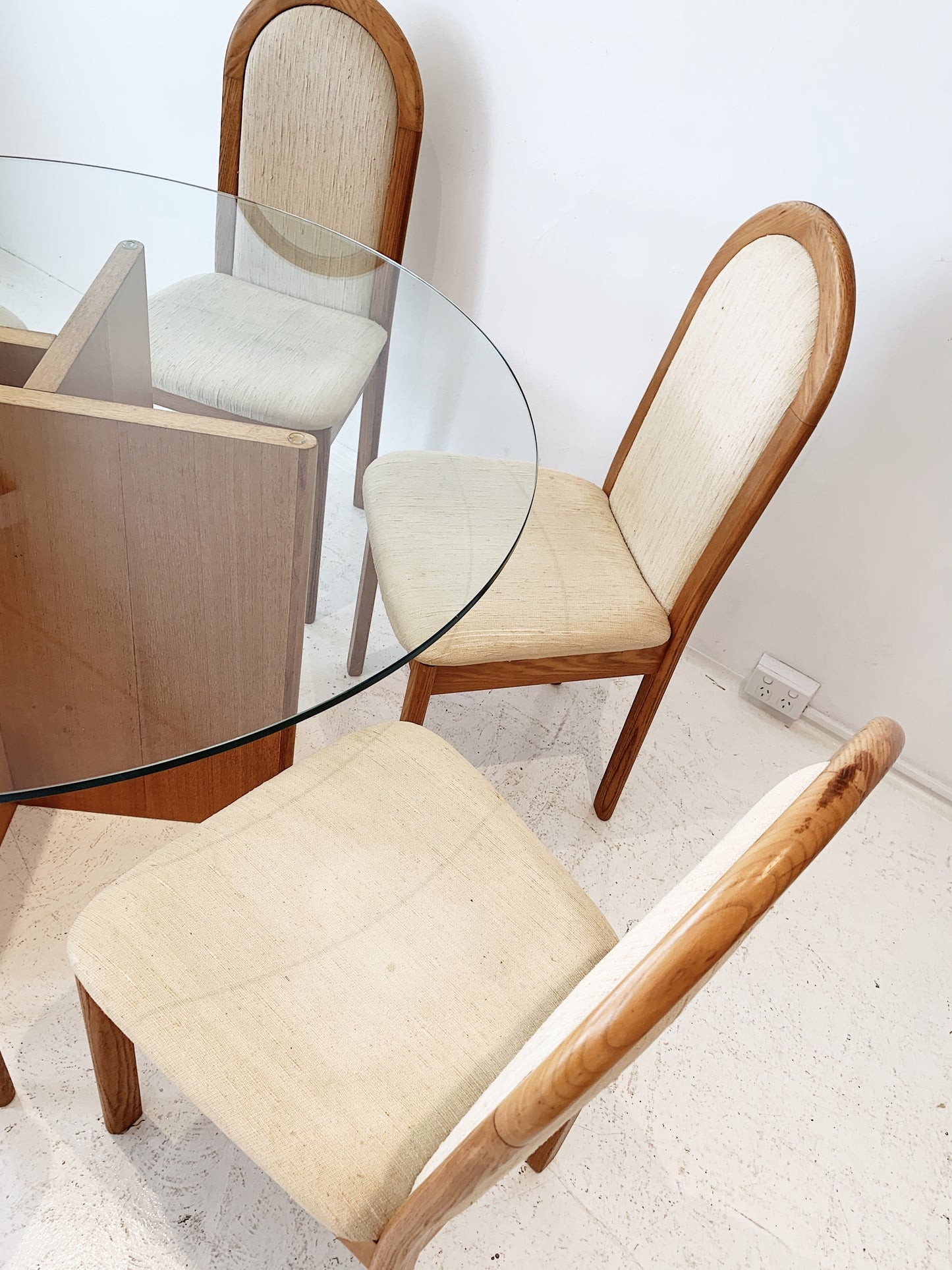 Mid Century Danish Style Dining Table Set (Dining Table & 6 High Back Chairs)