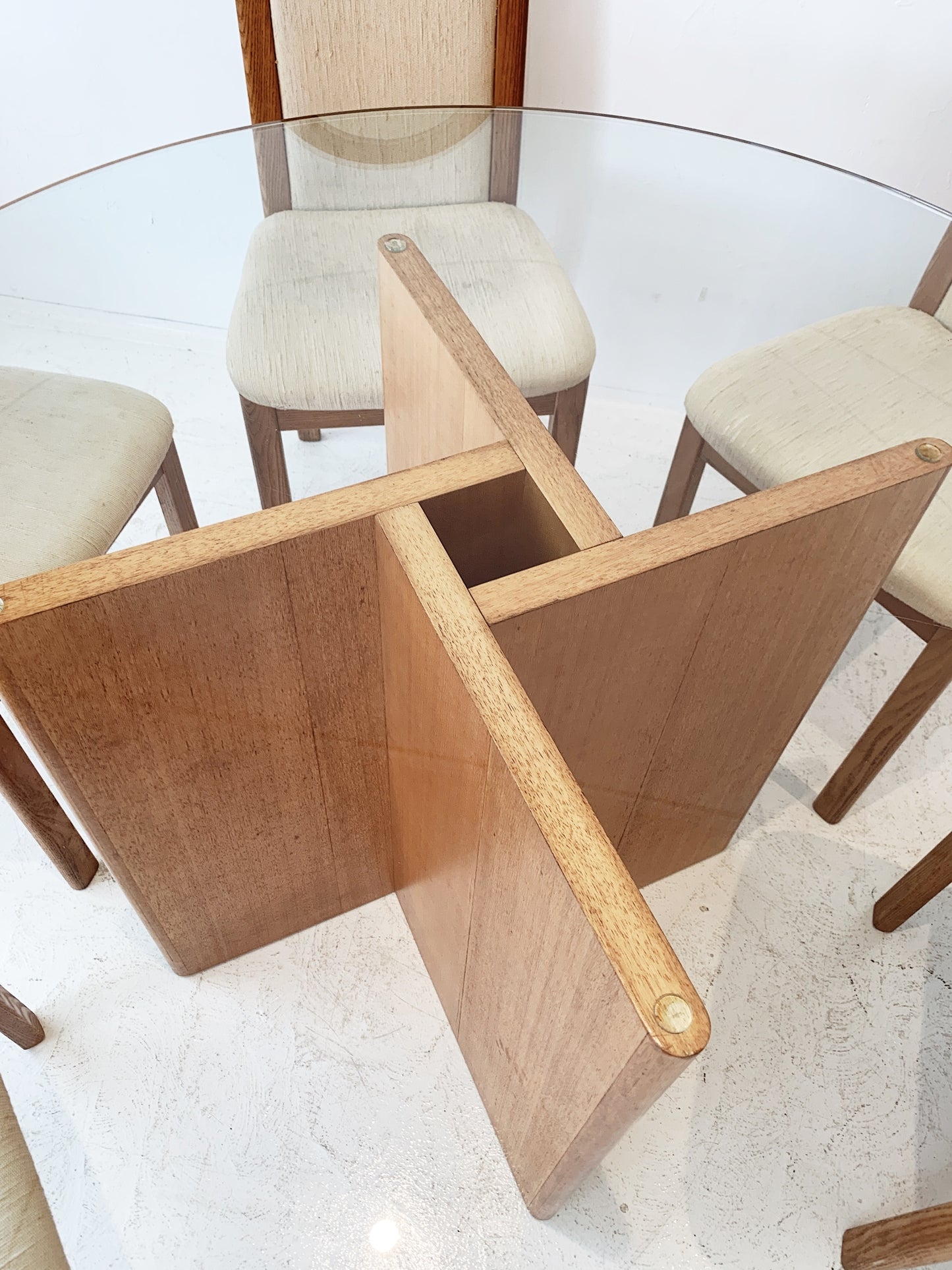 Mid Century Danish Style Dining Table Set (Dining Table & 6 High Back Chairs)