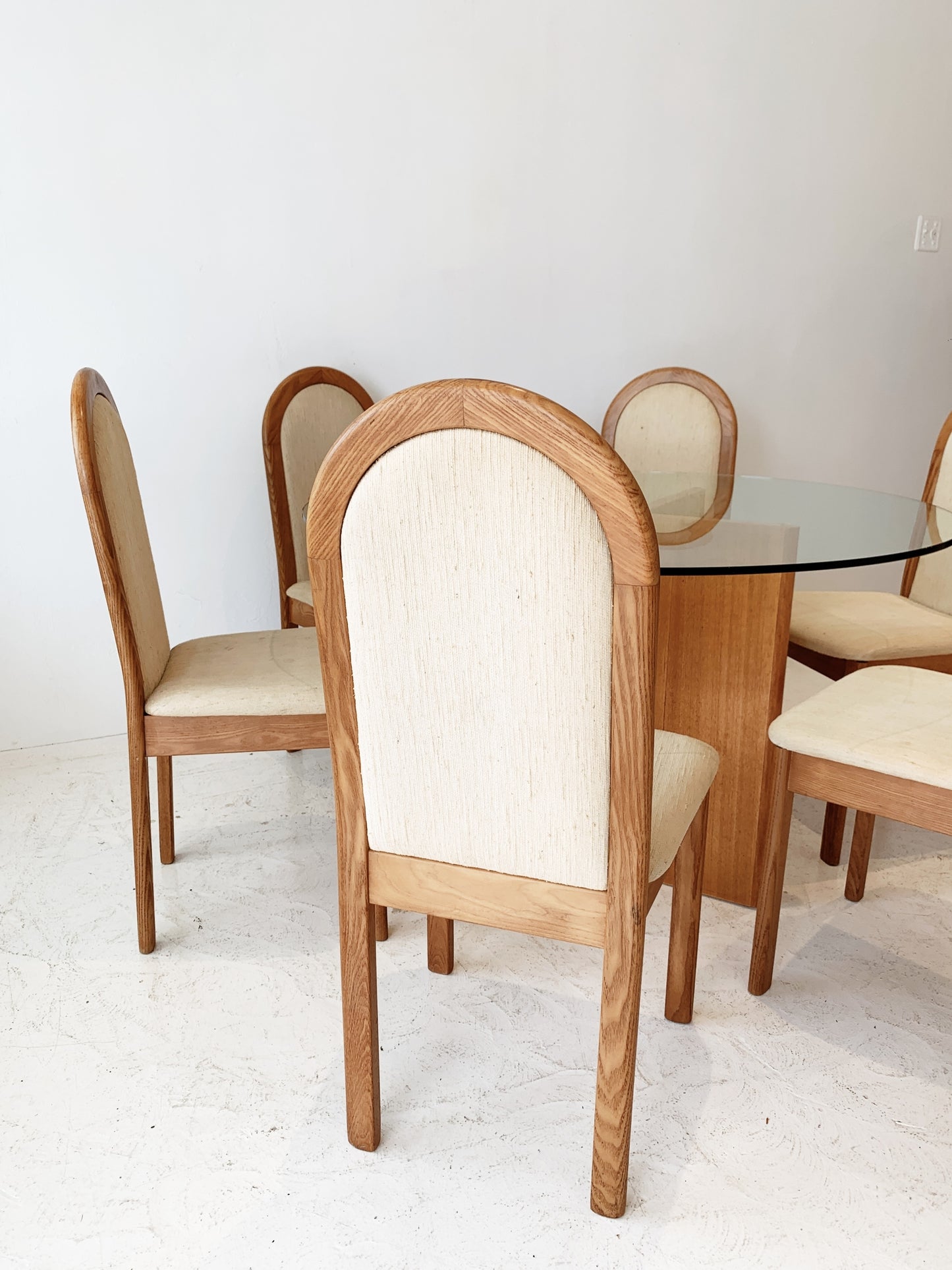 Mid Century Danish Style Dining Table Set (Dining Table & 6 High Back Chairs)