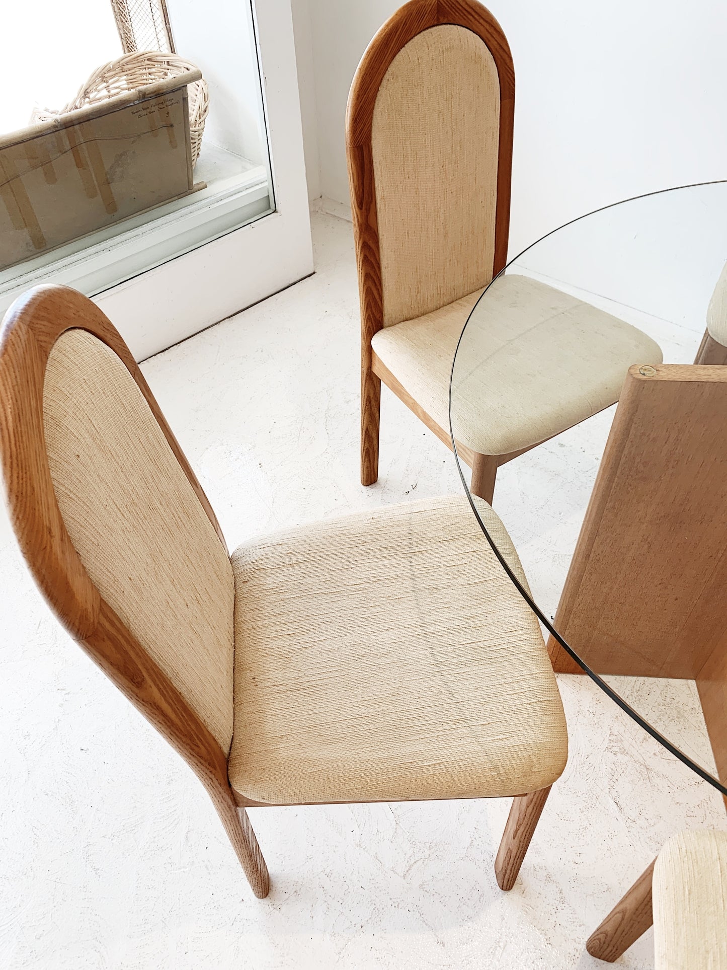 Mid Century Danish Style Dining Table Set (Dining Table & 6 High Back Chairs)