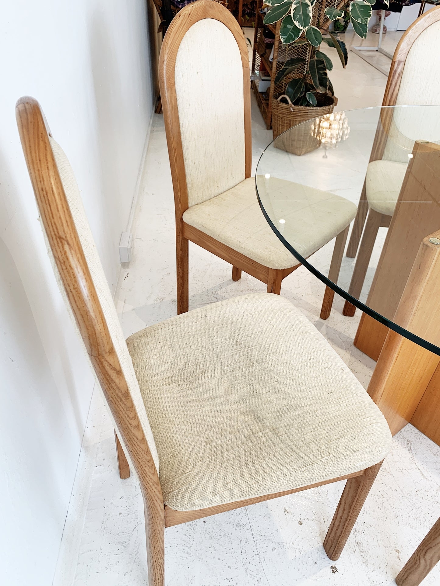 Mid Century Danish Style Dining Table Set (Dining Table & 6 High Back Chairs)