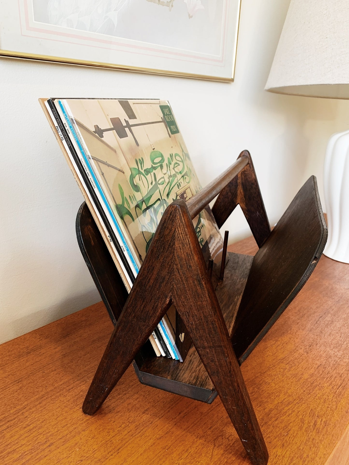 Mid Century Modern A-Frame Record Rack
