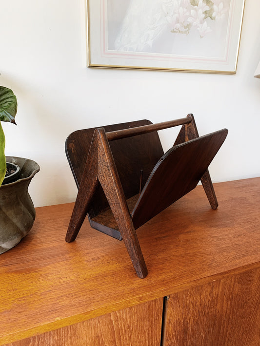 Mid Century Modern A-Frame Record Rack