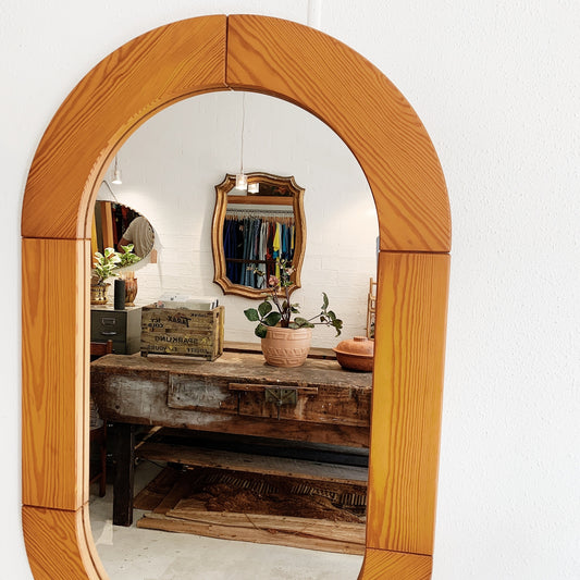 Scandi-Style Solid Pine Oval Mirror