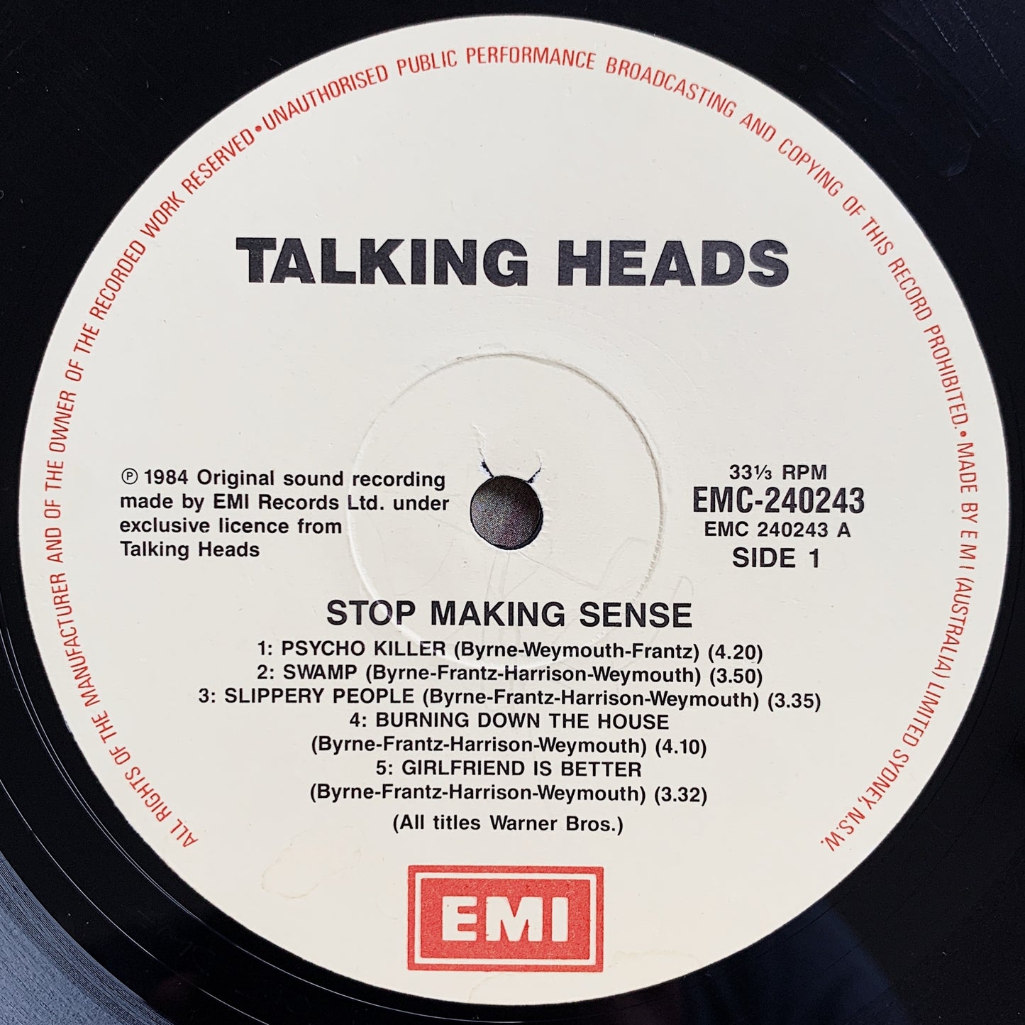 Talking Heads / Stop Making Sense LP