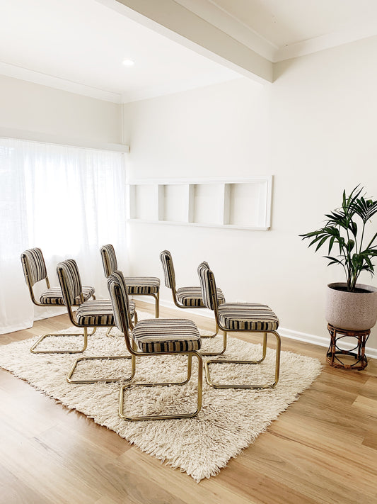 80s Vintage Boronia Striped Knit Cesca Chairs (each)