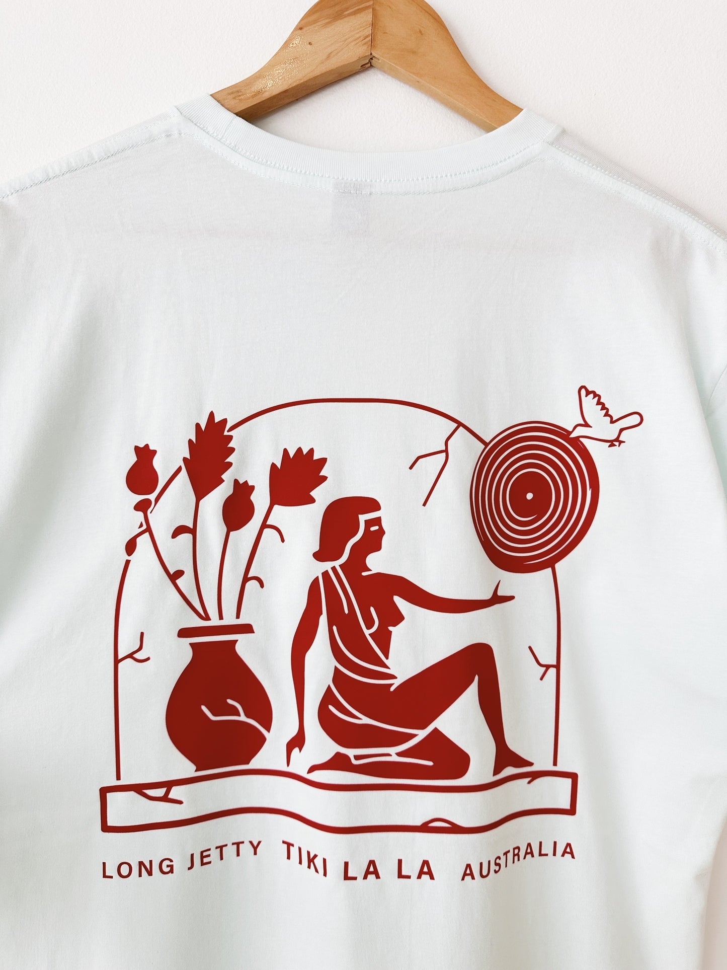 Tiki La La Tourist Tee / Seafoam & Red