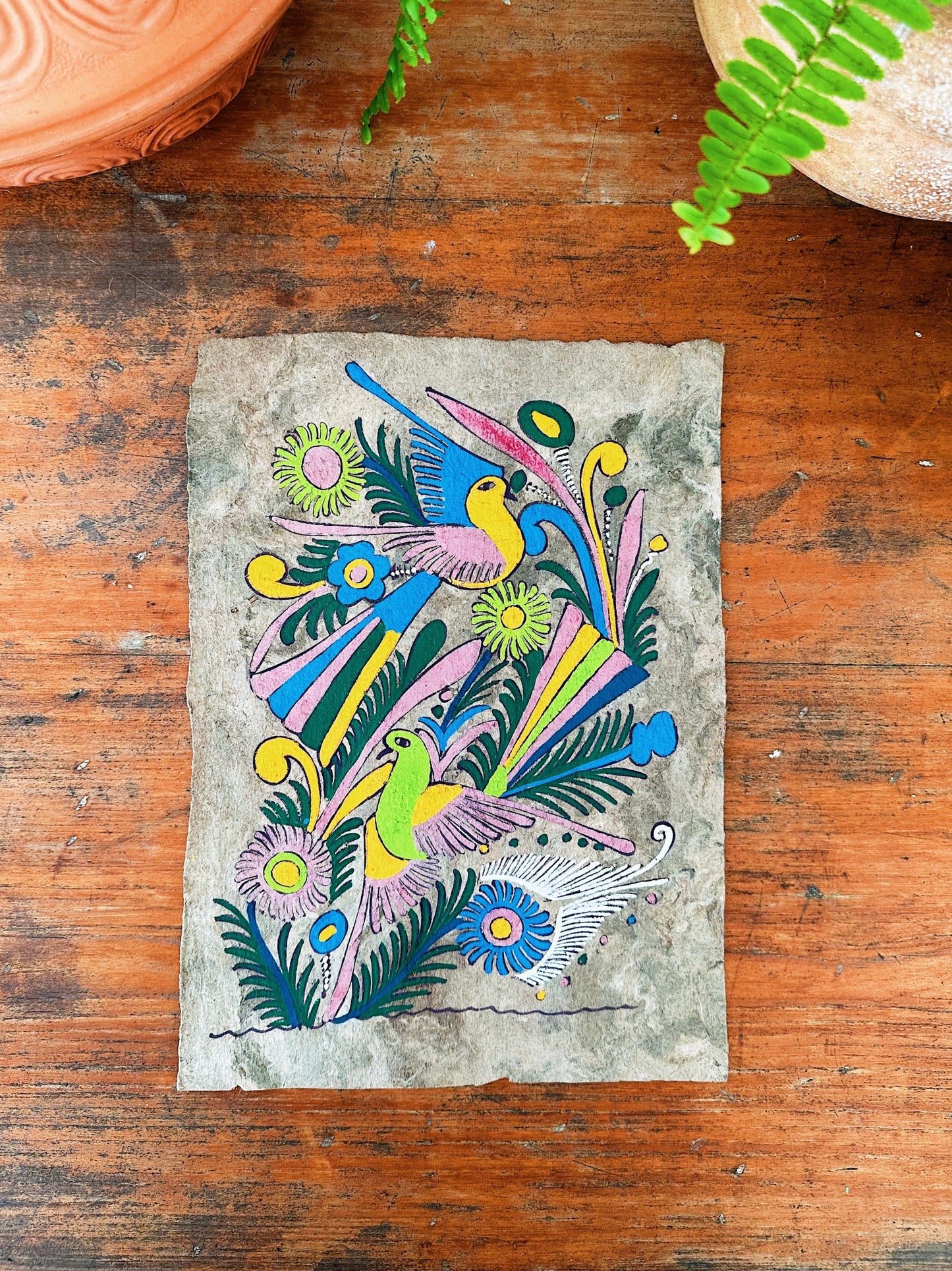 Traditional Mexican Folk Art Amate Bark Painting