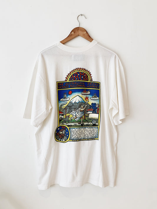 Vintage Reg Mombassa for Mambo "Australian Jesus Keynote Millennial Address" '00 T-Shirt