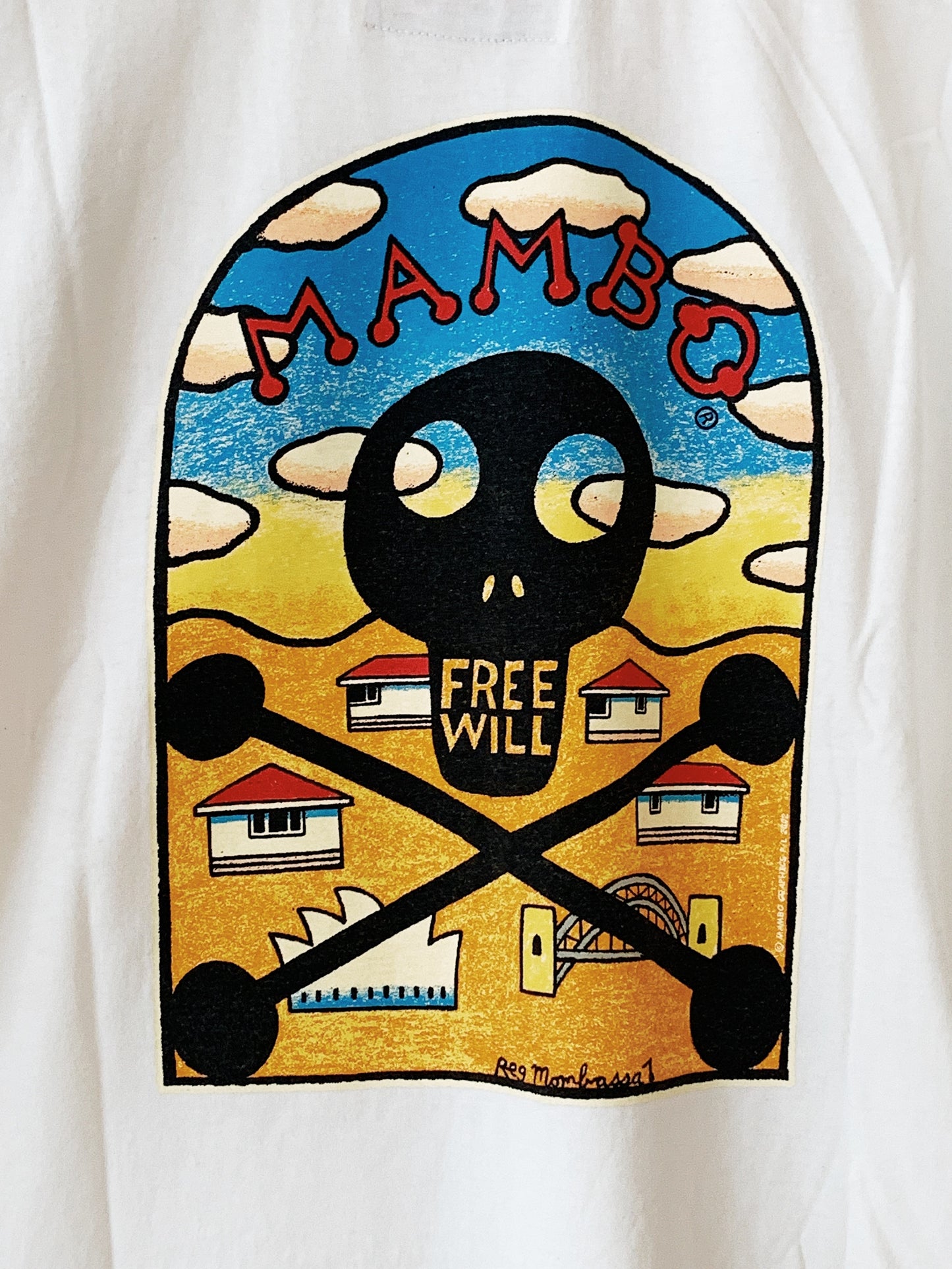 Vintage Reg Mombassa for Mambo "Free Will" '02 T-Shirt / White