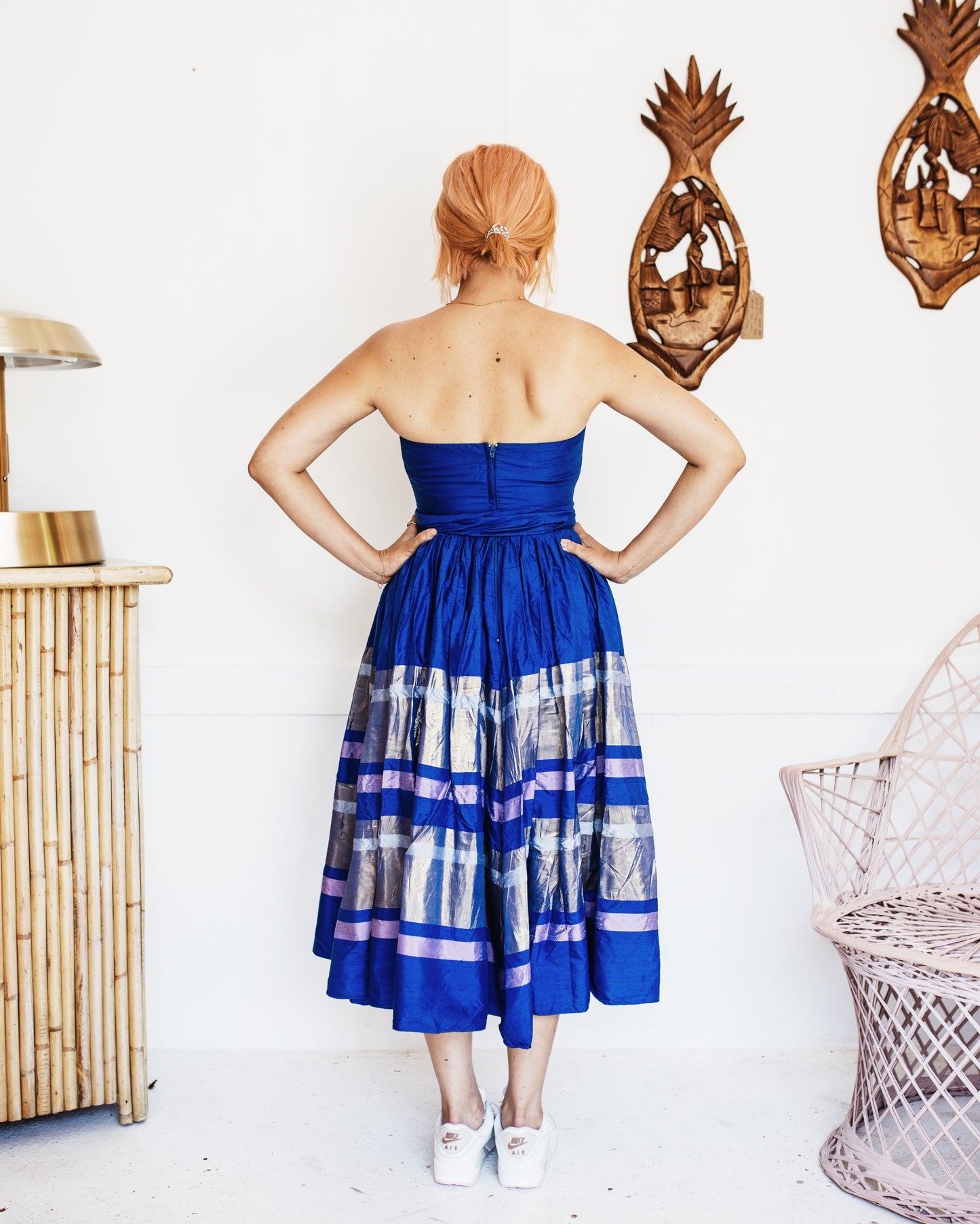 Vintage 60s Prue Acton Striped Silk Dress