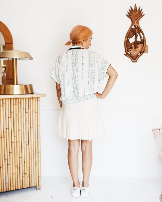 Vintage 90s Chiffon Bowler Blouse