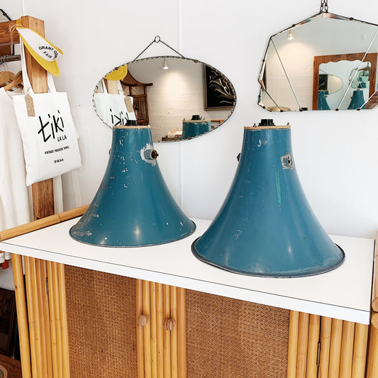 Vintage Balinese Prayer Horn Light Shades