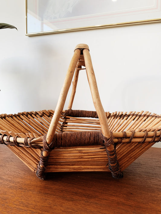 Vintage Bamboo & Cane Basket