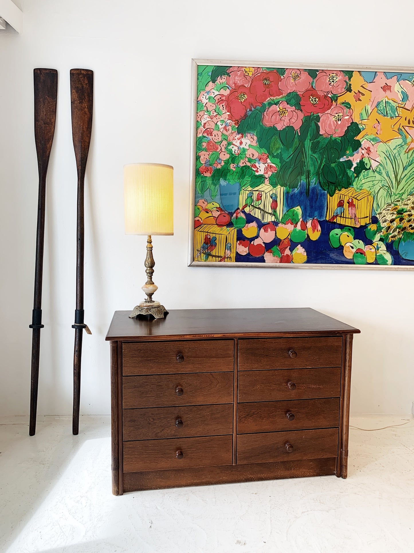 Vintage Cane Detail Chest of Drawers