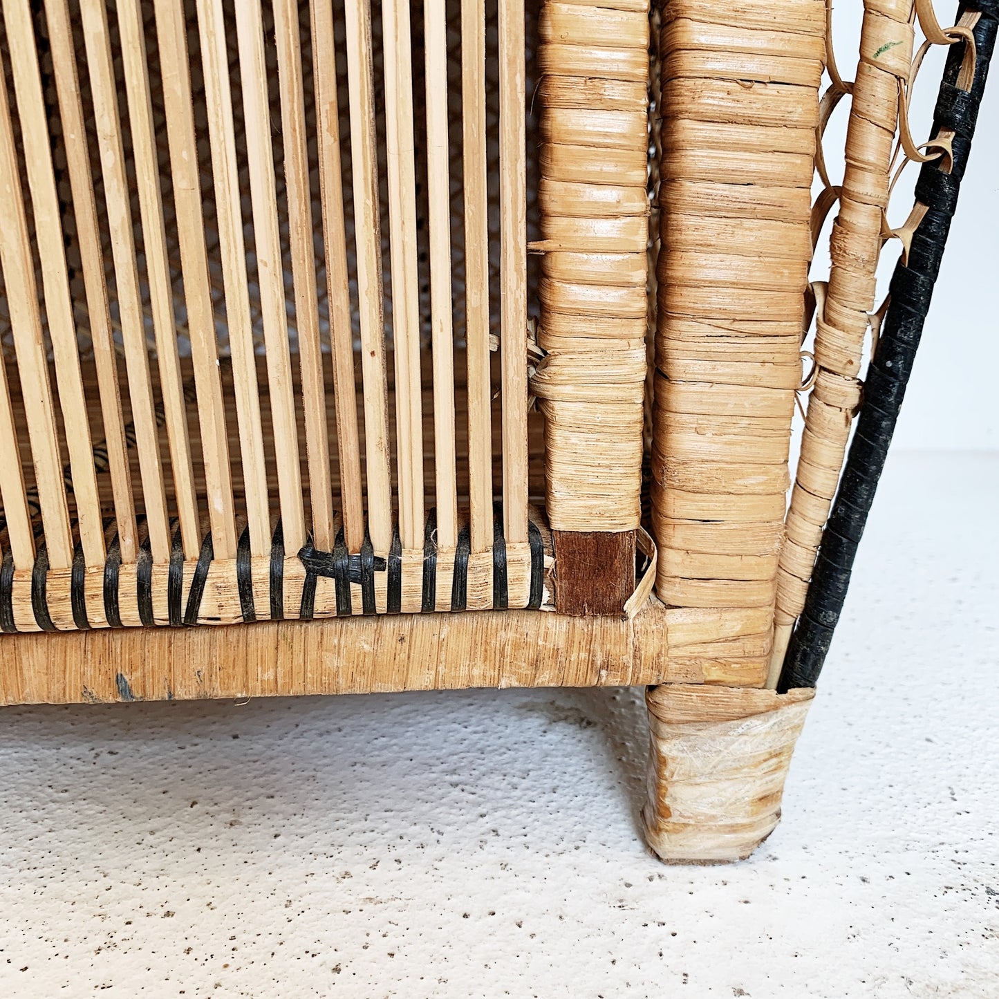 Vintage Cane Peacock Hutch
