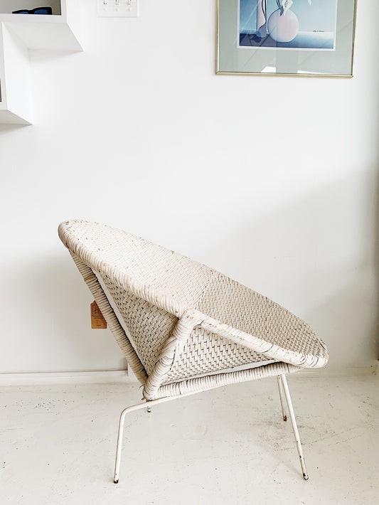 Vintage Cane Saucer Chair