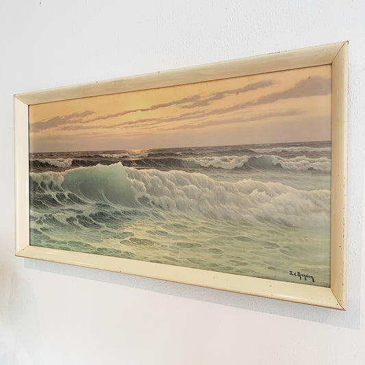 Vintage Edouard Mandon "Tumbling Waves" Print
