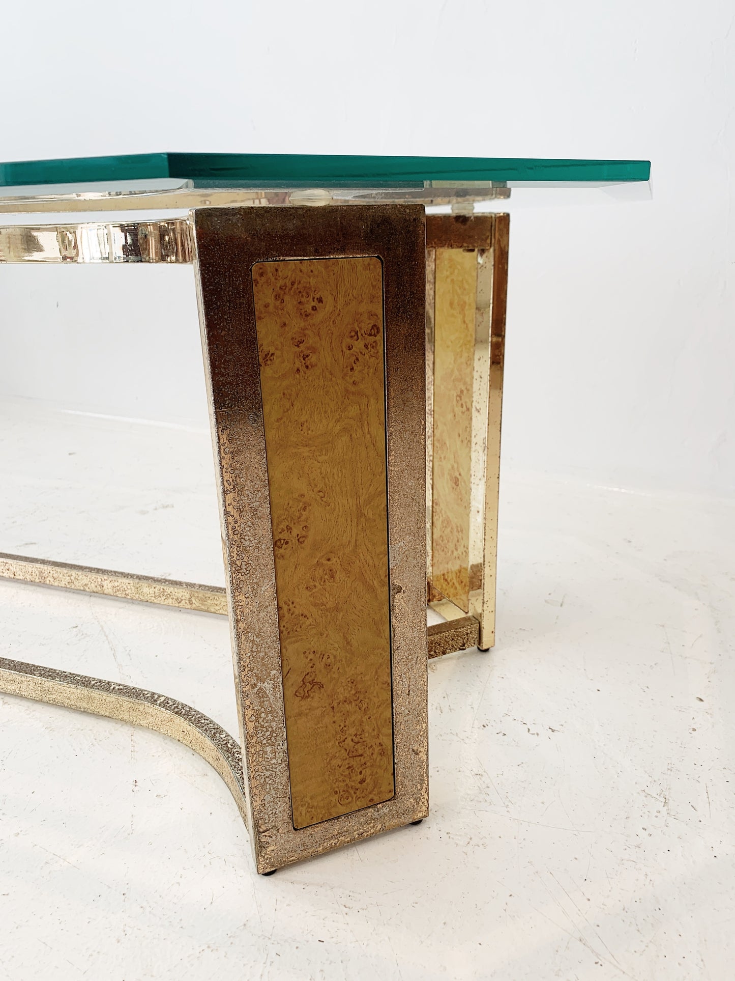 Vintage Hollywood Regency Gilt Emblem Coffee Table