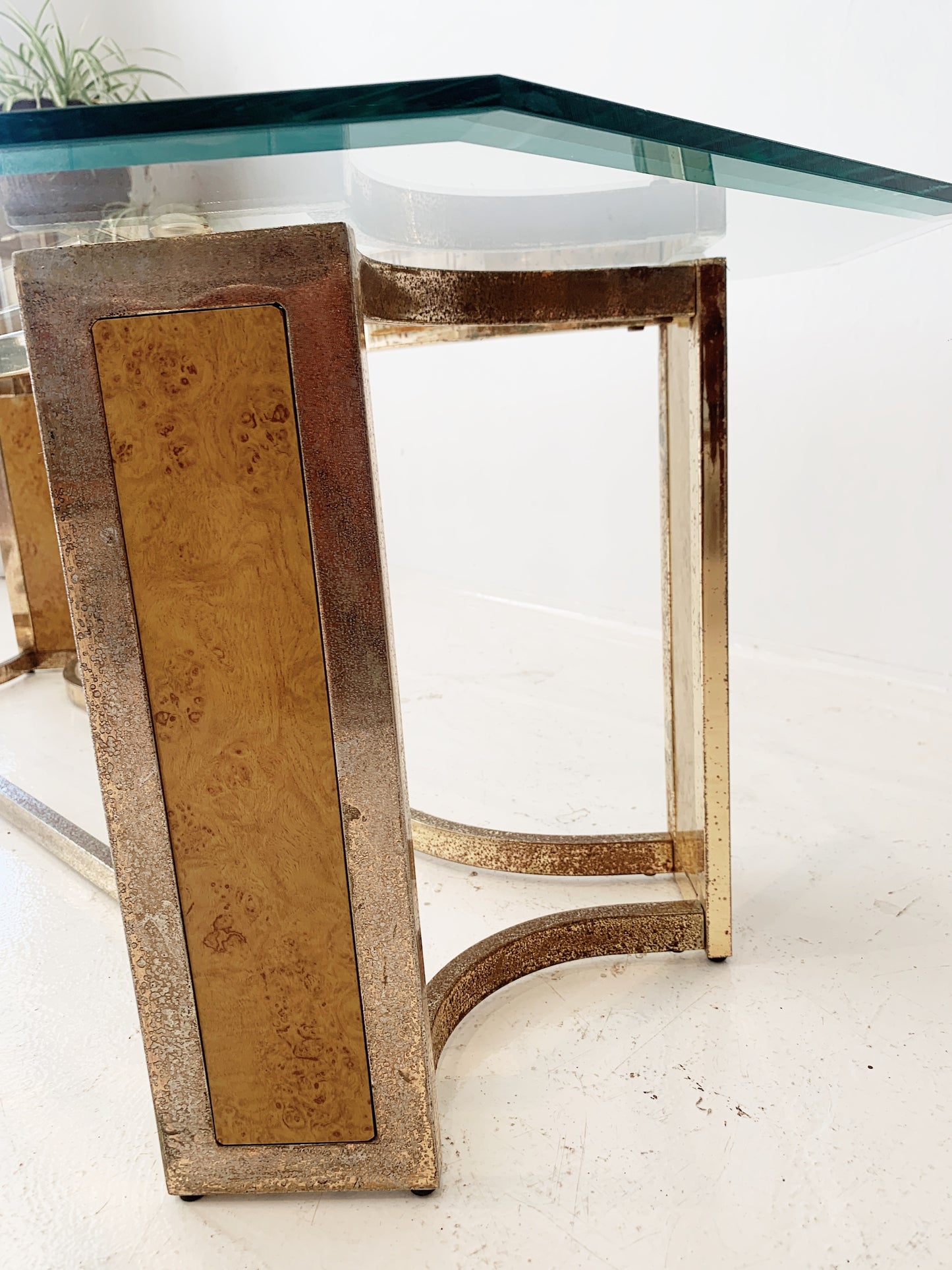 Vintage Hollywood Regency Gilt Emblem Coffee Table