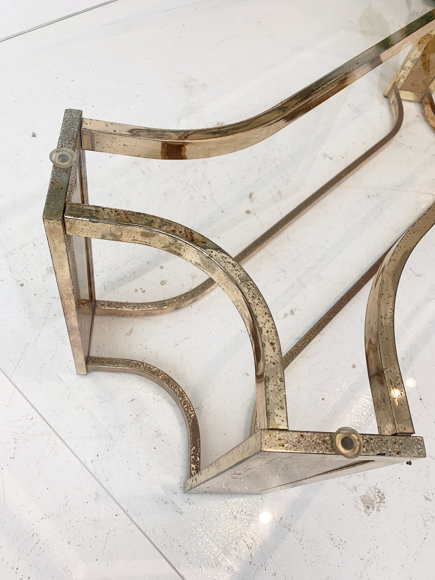 Vintage Hollywood Regency Gilt Emblem Coffee Table
