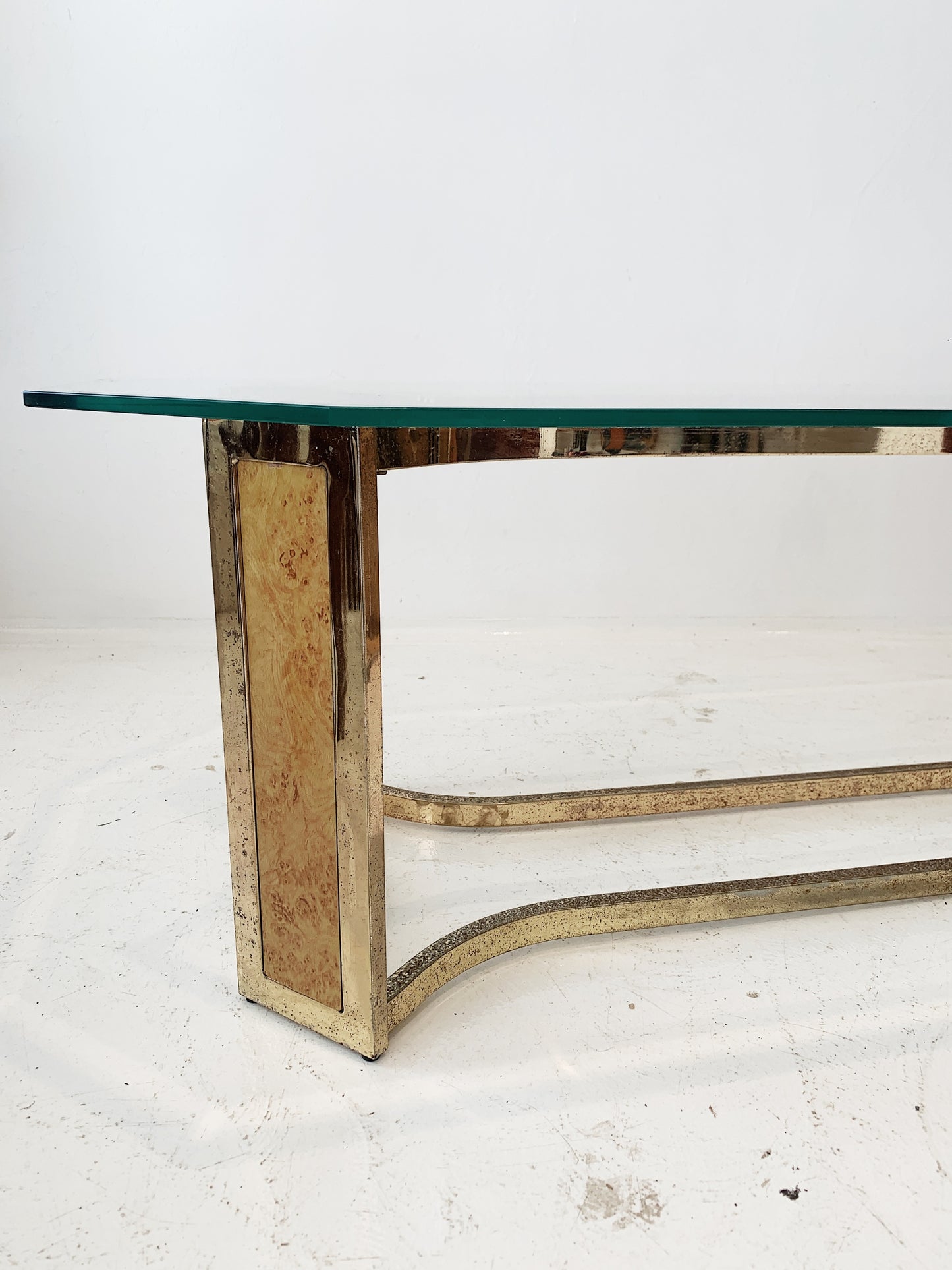 Vintage Hollywood Regency Gilt Emblem Coffee Table