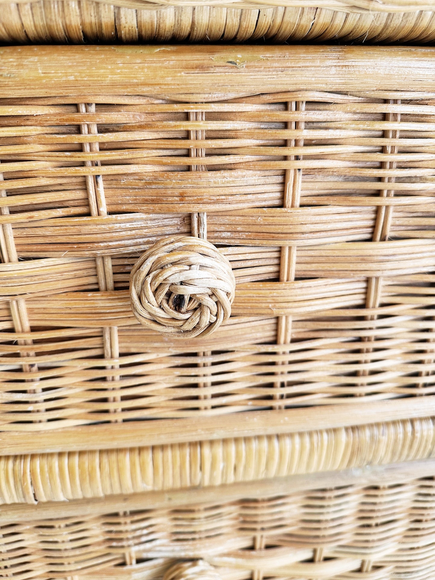 Vintage Honeycomb Cane Chest of Drawers