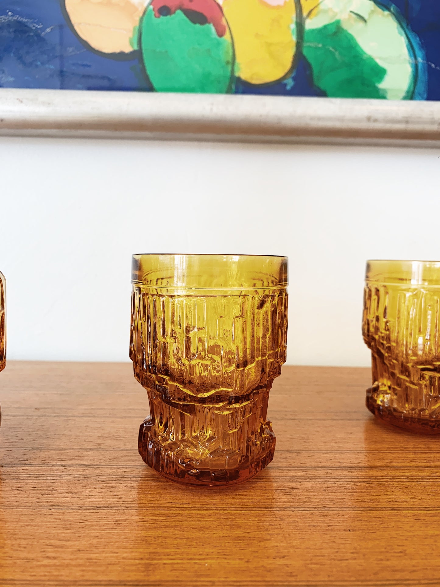 Vintage Italian Enesco Bormioli Jug & 5 Glass Set
