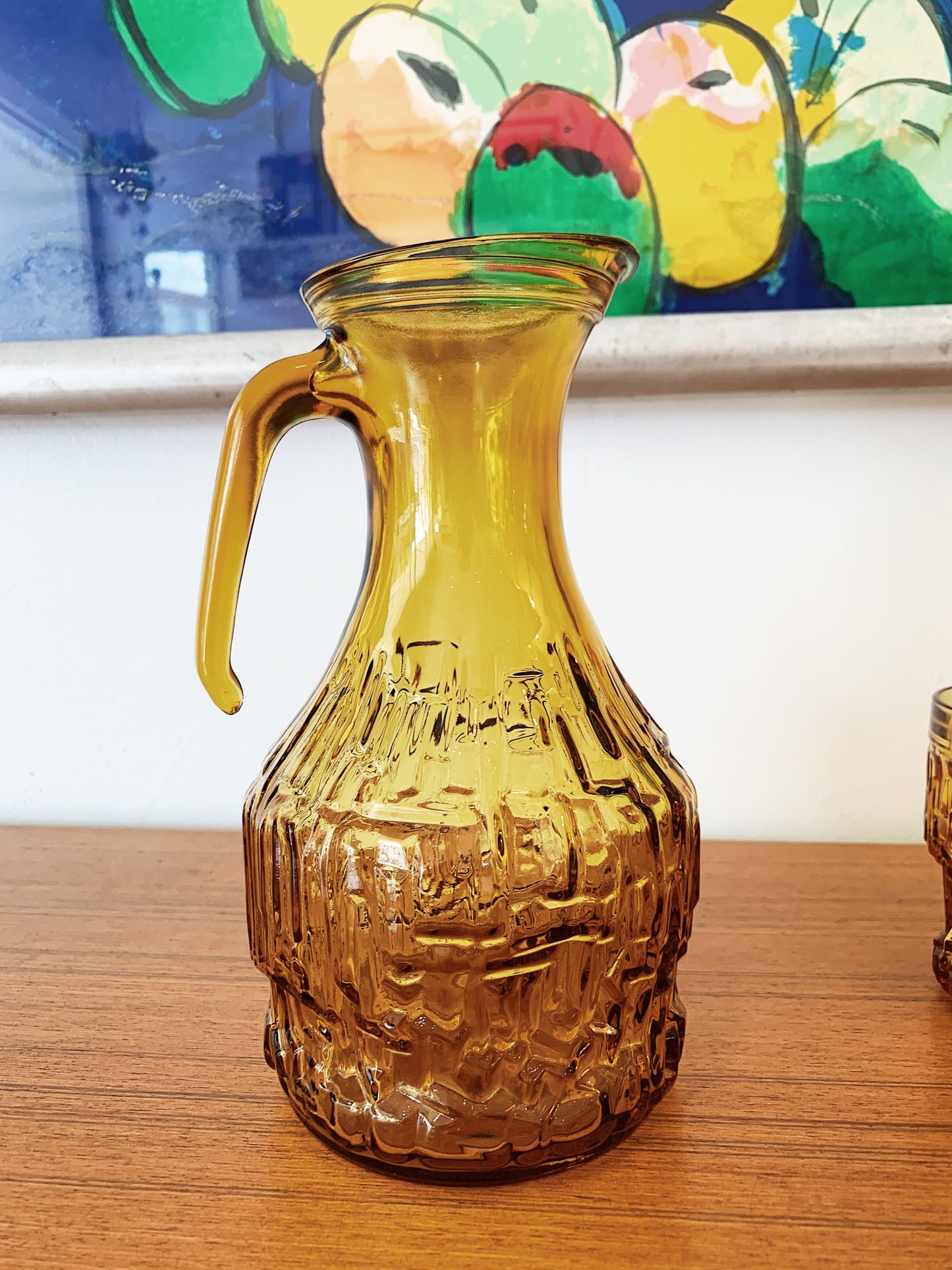 Vintage Italian Enesco Bormioli Jug & 5 Glass Set